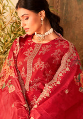 Nakshatra Maroon Dola Silk Suit