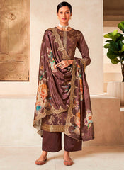 Nakshatra Brown Dola Silk Suit