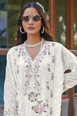 Nakshatra White Georgette Suit