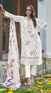 Nakshatra White Georgette Suit