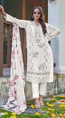 Nakshatra White Georgette Suit