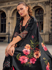 Nakshatra Black Readymade Silk Suit