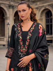 Nakshatra Black Readymade Silk Suit