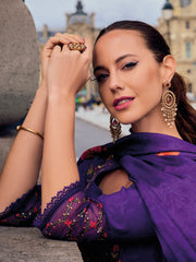 Nakshatra Purple Readymade Silk Suit