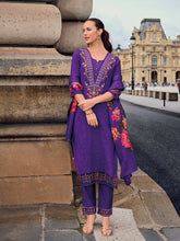 Nakshatra Purple Readymade Silk Suit