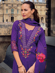 Nakshatra Purple Readymade Silk Suit