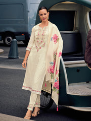 Nakshatra White Readymade Silk Suit