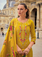 Nakshatra Yellow Readymade Silk Suit