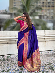 Nakshatra Blue Paithani Silk Saree