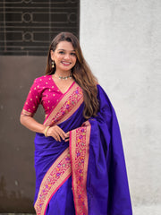 Nakshatra Blue Paithani Silk Saree