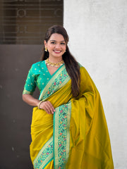 Nakshatra Green Paithani Silk Saree