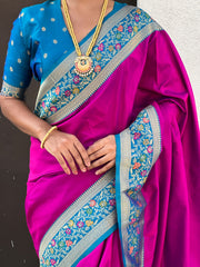 Nakshatra Magenta Paithani Silk Saree