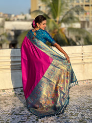 Nakshatra Magenta Paithani Silk Saree