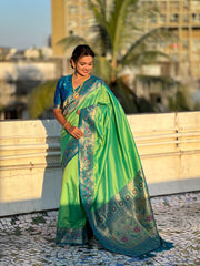 Nakshatra Olive Paithani Silk Saree