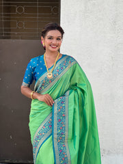 Nakshatra Olive Paithani Silk Saree