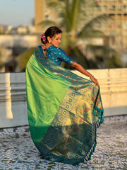 Nakshatra Olive Paithani Silk Saree