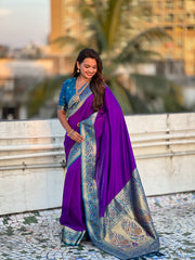 Nakshatra Lavender Paithani Silk Saree