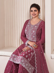 Nakshatra Mauve Partywear Sharara Suit