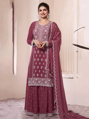 Nakshatra Mauve Partywear Sharara Suit