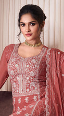 Nakshatra Orange Partywear Sharara Suit