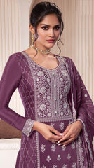 Nakshatra Purple Partywear Sharara Suit