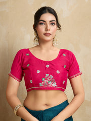 Nakshatra Teal Blue Chiffon Saree