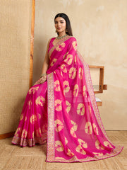 Nakshatra Bandhini Print Pink Saree