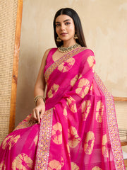 Nakshatra Bandhini Print Pink Saree