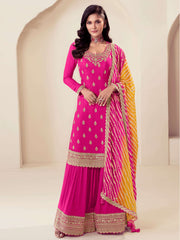 Nakshatra Pink Embroidered Palazzo Suit