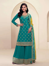 Nakshatra Sea Green Embroidered Palazzo Suit