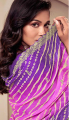 Nakshatra Purple Embroidered Palazzo Suit