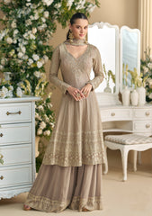 Nakshatra Beige Bridal Wear Palazzo Set