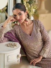 Nakshatra Purple Bridal Wear Palazzo Set