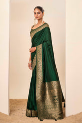 Nakshatra Green Dola Silk Saree