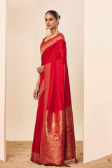 Nakshatra Red Dola Silk Saree