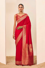 Nakshatra Red Dola Silk Saree