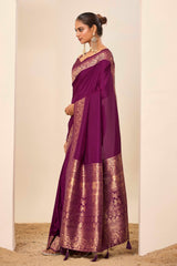 Nakshatra Wine Dola Silk Saree