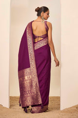 Nakshatra Wine Dola Silk Saree