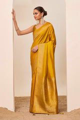 Nakshatra Yellow Dola Silk Saree