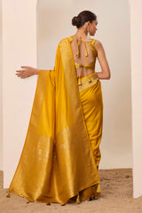 Nakshatra Yellow Dola Silk Saree
