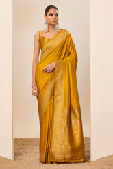 Nakshatra Yellow Dola Silk Saree