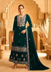 Nakshatra Green Velvet Suit