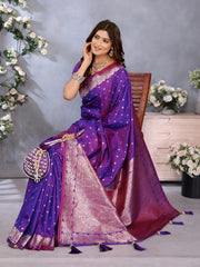 Nakshatra Purple Banarsi Silk Saree