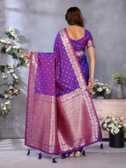 Nakshatra Purple Banarsi Silk Saree