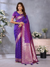 Nakshatra Purple Banarsi Silk Saree
