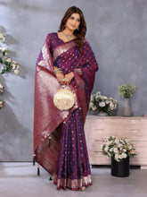 Nakshatra Wine Banarsi Silk Saree
