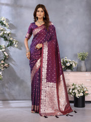 Nakshatra Wine Banarsi Silk Saree