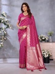 Nakshatra Pink Banarsi Silk Saree