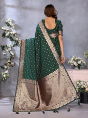 Nakshatra Teal Green Banarsi Silk Saree