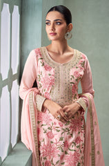 Nakshatra Pink Chinon Party Wear Suit